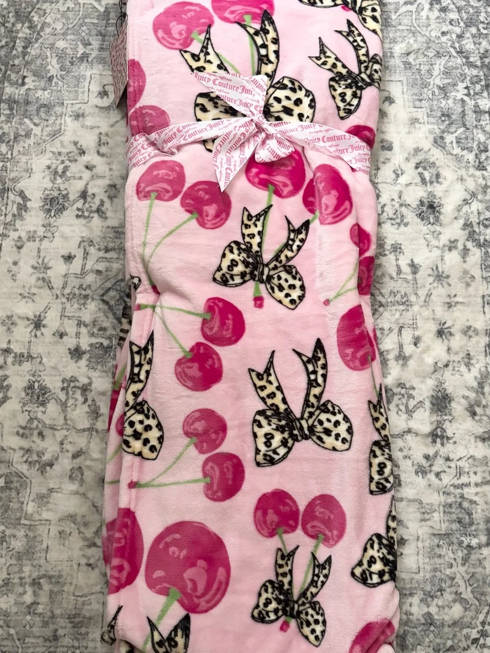 Juicy Couture Pink Cherry & Leopard Bow